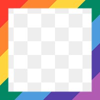 Rainbow frame png LGBTQ pride month on transparent background