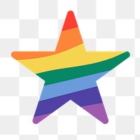 Rainbow star png for LGBTQ pride month concept
