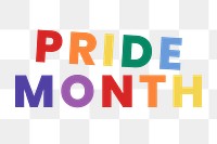 Pride month rainbow sticker png with text