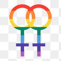 Lesbian symbol png sticker for LGBTQ pride month concept