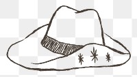 Png cowboy hat logo hand drawn illustration