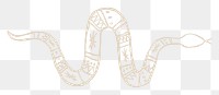 Snake logo png hand drawn illustration in beige