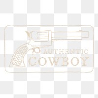 Png gun logo illustration, authentic cowboy