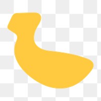 Yellow png sticker banana shape