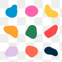 Colorful png sticker abstract shapes set