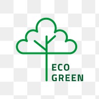 Eco logo png in line art style with text