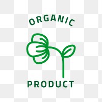 Organic logo png in line art style with text 