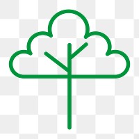 Tree line icon png in green tone