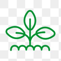 Leaf line icon png in green tone