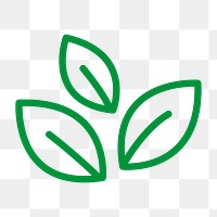 Leaf line icon png in green tone