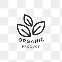 Organic logo png in line art style with text 