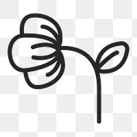Flower line icon png in black tone
