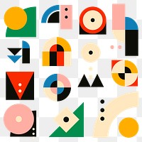 Abstract element png bauhaus inspired flat design set