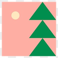 Triangle tree png geometric flat design