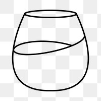 Brandy glass png graphic line art style