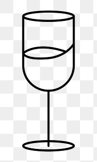 Wine glass png graphic line art style