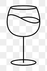 Wine glass png graphic line art style