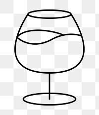 Wine glass png graphic line art style