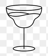 Margarita glass png graphic line art style
