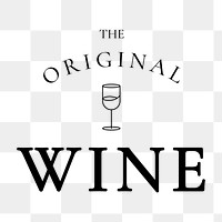 Wine glass logo png in minimal style