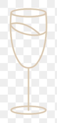 Champagne glass png graphic line art style