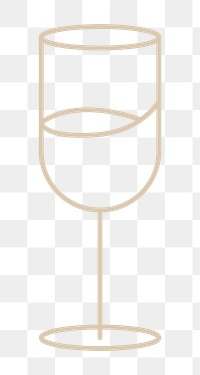 Wine glass png graphic line art style