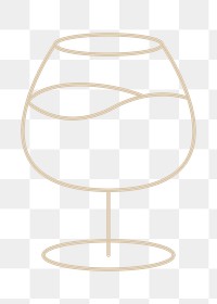 Wine glass png graphic line art style