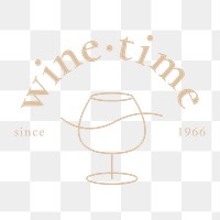 Wine glass logo png in minimal style