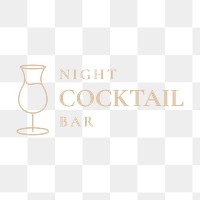 Cocktail glass logo png in line art style