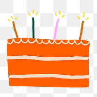 Cake png sticker birthday celebration cute doodle