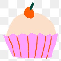 Cupcake png sticker birthday celebration cute doodle