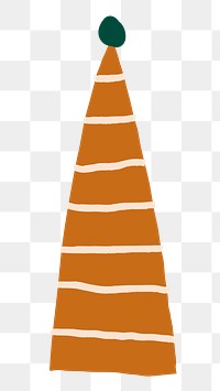 Png birthday cone hat glass sticker in cute doodle style