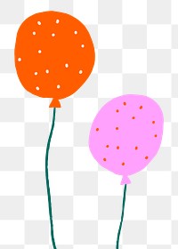 Balloons png sticker birthday celebration cute doodle