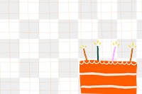 Grid png background birthday cake in doodle style