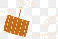 Birthday png border background cute cake with candle