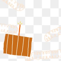 Birthday png border background cute cake with candle