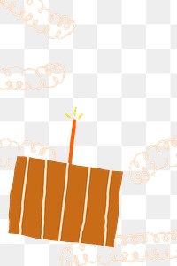 Birthday png border background cute cake with candle