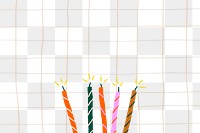 Candles png border background cute birthday party doodle