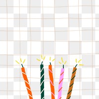 Candles png border background cute birthday party doodle