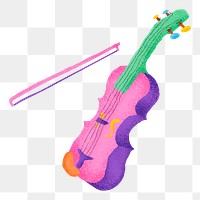 Violin png sticker colorful instrument illustration