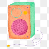 Speaker png orange sticker in flat design
