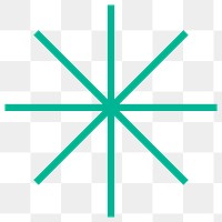 Png asterisk geometric green shape in flat design