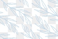 Leaf png doodle pattern eucalyptus in blue