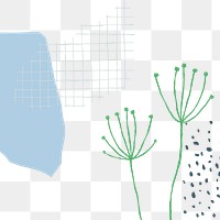Dandelion png background aesthetic doodle with grid