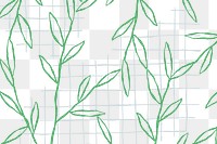 Leaf png doodle pattern in green