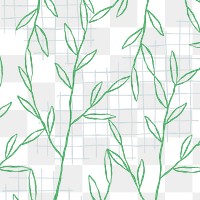 Leaf png doodle pattern in green