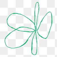 Flower png cute green doodle illustration