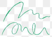 Png abstract green line in doodle style