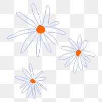 Daisy png blue flower doodle illustration