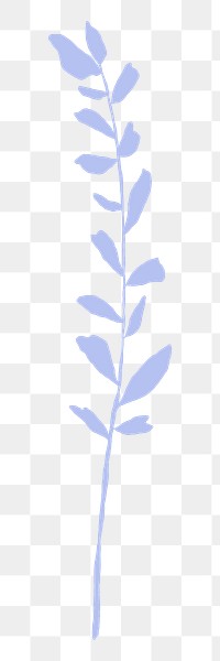 Leaf png cute purple doodle illustration with branch